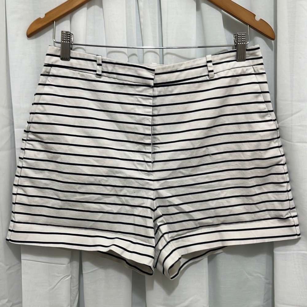 Zara Used Blue Striped Shorts